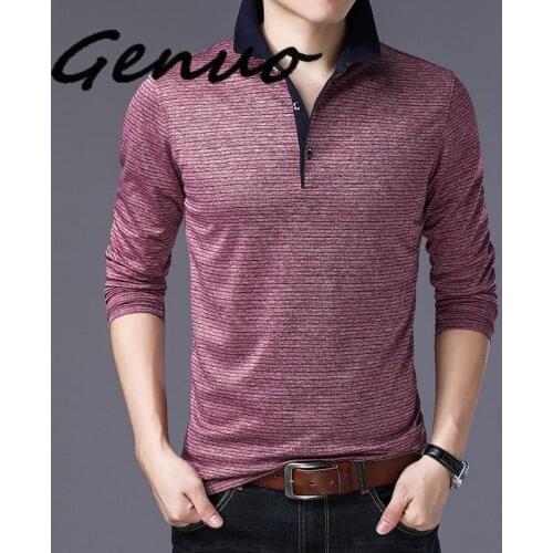Genuo Long Sleeve Polos For Men