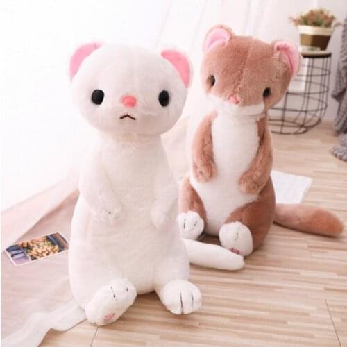 Ferrets stuffed animals Cute Sitting Weasel peluche Plush pluszaki Toys Cute Ferret Doll Cute Child Comforting Dolls soft baby