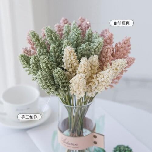 6PCS/1Bundle PE Lavender Artificial Flower Wholesale Plant Wall Wedding Decoration Bouquet Material Manual DIY For Home Party