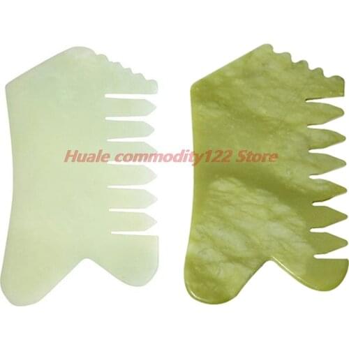 1PC Natural Combs Jade Guasha Facial Massage Roller Body Massager Beauty Tool Exquisite Massage Comb