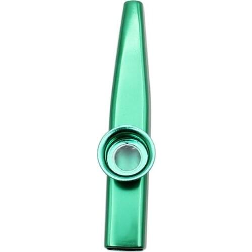 Kazoo Aluminum alloy Metal with 5 pcs Gifts Flute Diaphragm for Children Music-lovers-green
