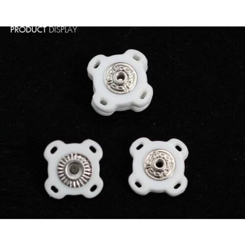 Metal + Plastic White Square Snap Press Combined Button Fasteners Sewing Supplies 18mm for Craft Garment 100piece/NK152A