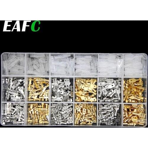 540Pcs/Set Boxed Insulated Electrical Wire Crimp Terminals Kits 2.8/4.8/6.3mm Type Spade Crimp Terminal Connector with Box