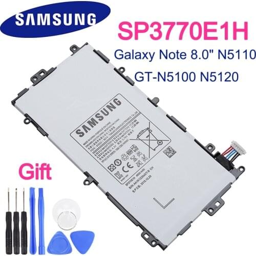 Samsung Original Tablet Battery SP3770E1H For Samsung N5100 N5120 Galaxy Note 8.0 N5110 Authentic Replacement Batteries 4600mAh