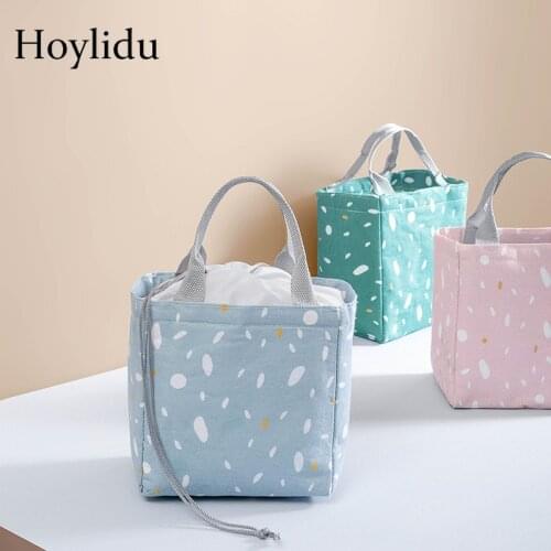 Portable Insulated Lunch Bag Hoylidu Cooler Hot Food Organizer Cold Insulated School Family Picnic Container Tote Bag Reusable