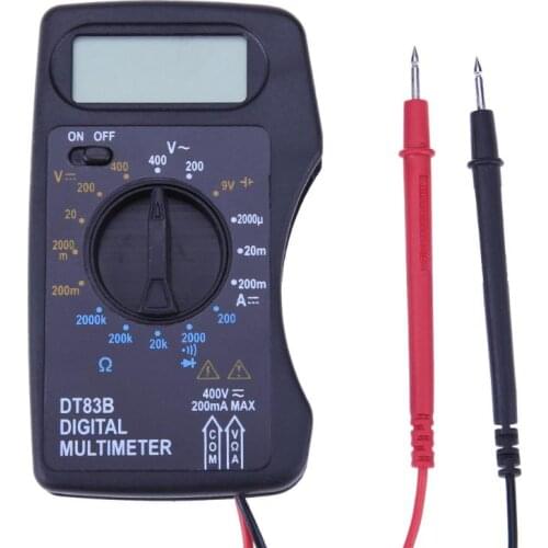 Portable DT83B Digital Multimeter Mini Ultra-thin Pocket Ammeter Voltmeter DC AC Resistor Ohm Meter Tester with Buzzer Hot Sale