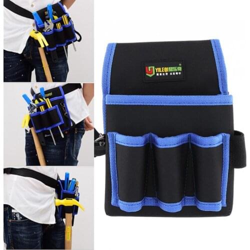 Tool Bag Multifunctional Durable Oxford Cloth Waterproof 3 Holes 1 Pocket 80cm Adjustable Hanging Strap for Maintenance Tools