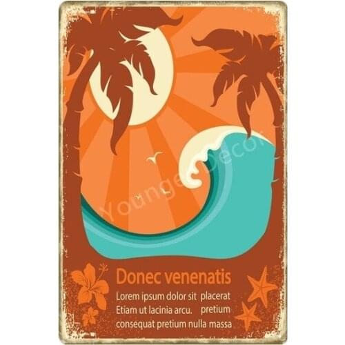 Venice Beach Parking Vintage Wall Decoration Hello Summer Metal Art Poster Bar Pub Cafe Retro Plate Seafood Tin Signs YI-201