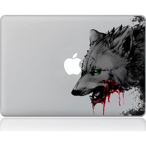 Vicious wolf Vinyl Decal Laptop Sticker for macbook Pro Air 13 inch Cartoon laptop Skin shell for mac book