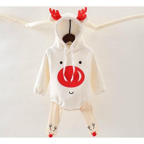 2020 New Cute BABY Newborn Baby Princess Girl Clothes Long Sleeve Hoddies Deer Photo Romper Clothes Autumn Winter Wear 0-18m