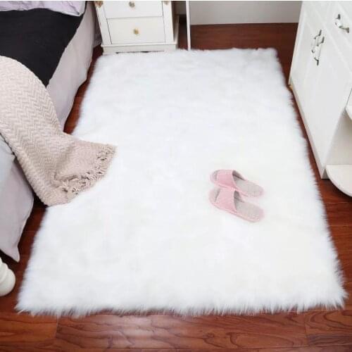 50Faux Fur Large Area Rug for Bedroom Living Room Decorative Fluffy Carpet Red/pink/blue White Hairy Rugs Bedside Floor Carpets