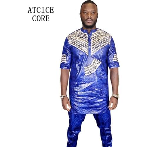 African dress for woman bazin riche embroidery design man suit top with pants