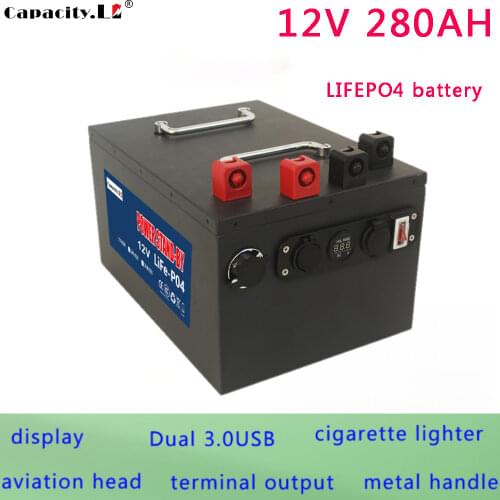 12V 280ah lifepo4 rechargeable lithium battery with BMS for outdoor engine special car and RV Ventilator