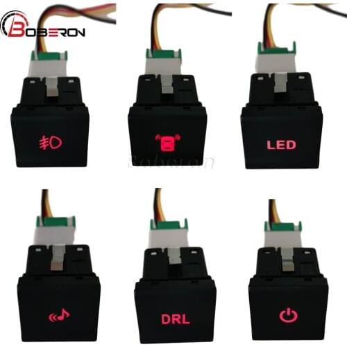 Car Red LED Light Push Button Fog Lamp Power Switch For Volkswagen VW polo 6C 2014 2015 2018 Auto Accessories