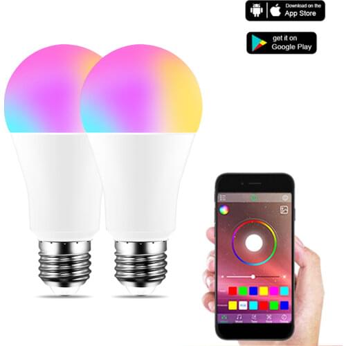 B22 E27 LED RGB Lamp 15W WiFi Smart Light Bulb Alexa Control RGB Dimming Color Timer Function Magic Bulb Home Atmosphere Light