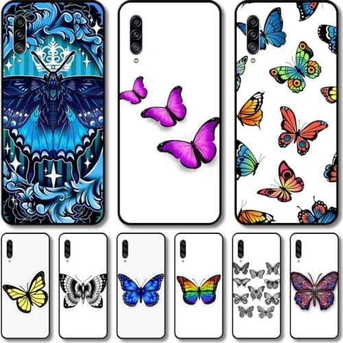 Butterfly Phone Case Hull For Samsung Galaxy M 10 20 21 31 30 60S 31S Black Shell Art Cell Cover TPU