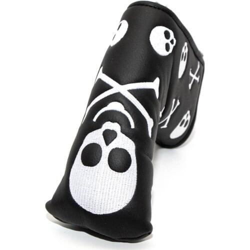 Golf Putter Cover skulls Golf Blade Putter Headcovers Golf Club Head Cover Leather Magnetic Free Shipping