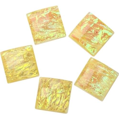 DoreenBeads Fashion Resin AB Rainbow Color Aurora Borealis Dome Seals Cabochon Square Pink Faceted DIY 18mm x 18mm, 20 PCs