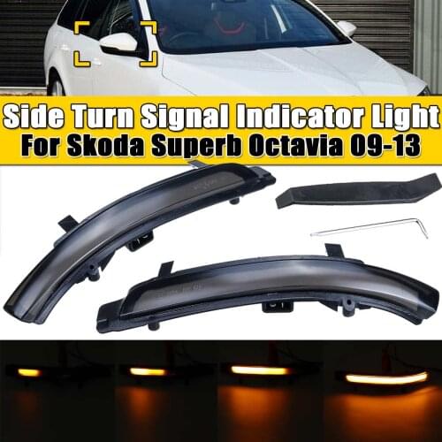 Pair Car Amber Lightwing Mirror Indicator Turn Signal Rearview Light Lamp For Skoda Octavia for Superb 3T4 Hatchback 2008-2014