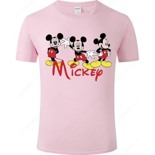 Disney Cotton Mickey Mouse T Shirt Men Women Summer Cotton Short Sleeve Printed Tee Fashion Casual Cool Tops Clothing J14