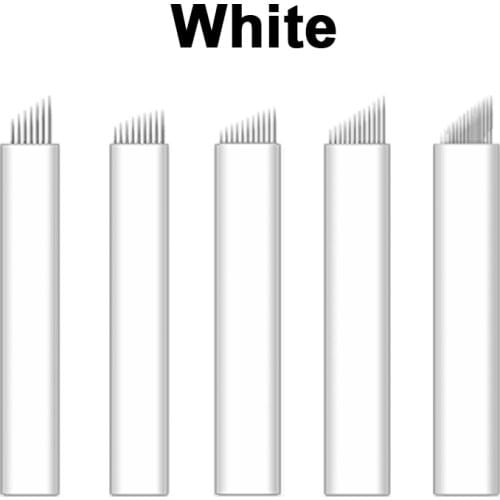 50PCS 0.25MM Tattoo Needles Agulhas Tebori 7/9/11pins Microblading Flex Curved Blades For Permanent Make Up Manual Eyebrow Pen