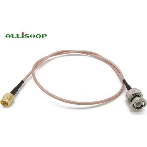 ALLISHOP SMA Male To BNC Male RG316D Double Shield Silver 50 Ohm Coaxial cable BNC Plug to SMA Plug RF Cable 1/3/6/9/12/15M