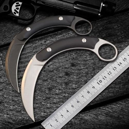 Karambit knife cs go D2 Claw Knives Tactical combat knife Survival outdoor Self-defense Straight hunting knives EDC