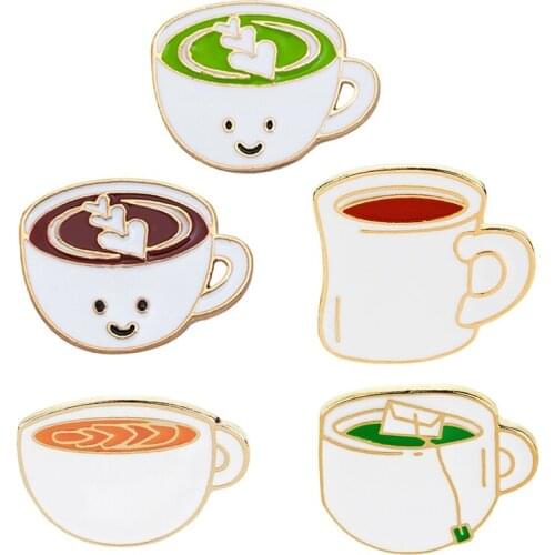 Coffee Cup Brooch Creative Tea Cup Badge Fashion Personality Life Supplies Denim Clothing Backpack Pen