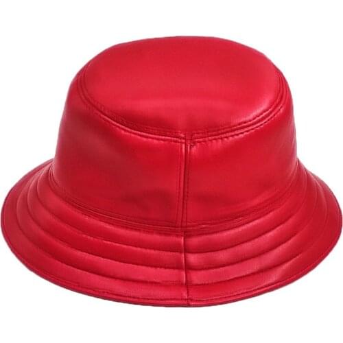 MODAQUEEN Store Women Colorful Leather Trilby Hat Female Fedora Cap Retro Women Autumn Brand Porkpie Hat women Vintage Jazz Hats