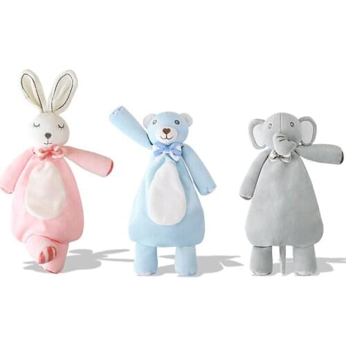 Soft Plush Stuffed Toy Cartoon Bear Bunny Soothe Appease Towel For Baby Gray Elephant Security Blanket Newborn Sleeping Toy Gift