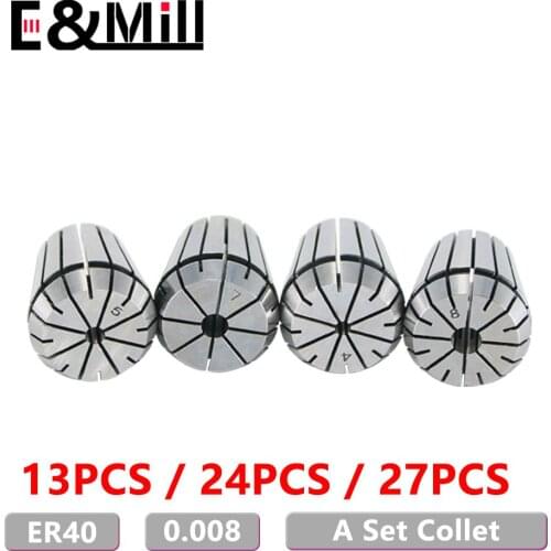 A Set High Precision 0.008 ER Collet Chuck ER40 3~26mm For CNC Milling Tool Holder Engraving Machine Lathe Mill Spring Chuck nut