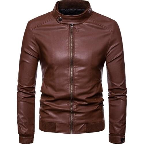 Spring and autumn new mens clothing Korean locomotive slim mens leather jacket British fashion mens leather jacket coat