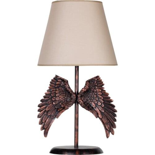 Qdec New Season Trend Product Gift Home Office Bedroom Study Table For Modern Design Angel Wing Lampshade Copper-beige