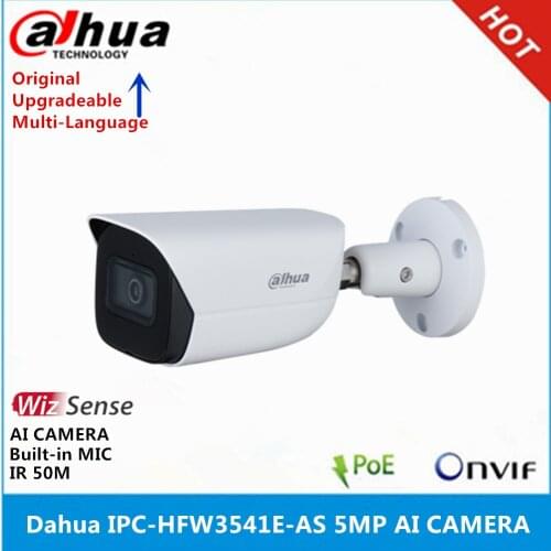 Original Dahua International Version IPC-HFW3541E-AS 5MP Bullet WizSense Camera Built in Mic IR50M POE AI camera