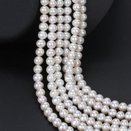 Cultured Freshwater Pearl Round natural white A Grade 3-10mm Pearl strand pearl necklace jewelry