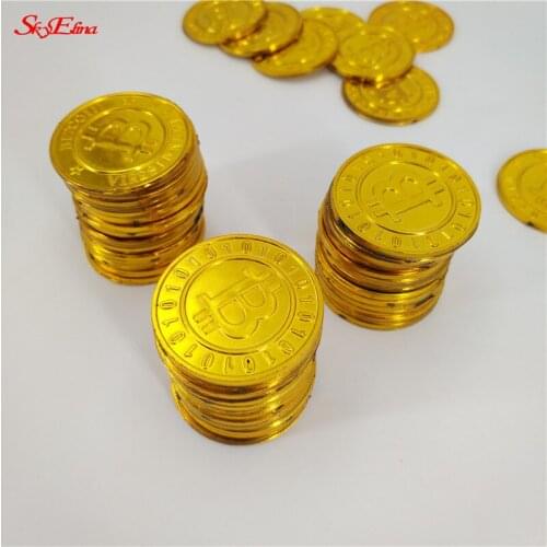 50pcs Plastic Gold Plated Bitcoin Art Collection Gift Children Toy Coin 6zhh264