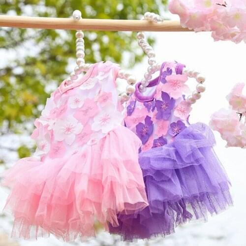Dog Dress Wedding Party Pet Princess Dress Sweet Puppy Dresses Summer Pet Floral Gauze Skirt Dog Vest Pet Clothing