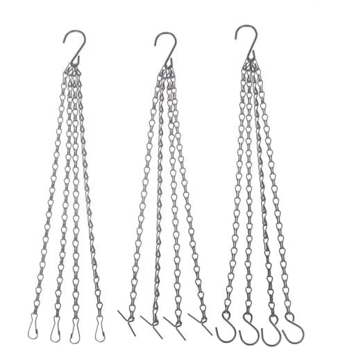 Hanging Baskets Plant 4 Pot Basket Holder 4 Point Flower Pots Hanging Chains