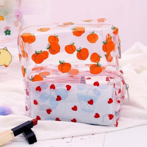 Clear Cosmetic Bag PVC Transparent Makeup Bag for Women Waterproof Zipper Beauty Case Travel Toiletry Bags Organizer Pouch Purse