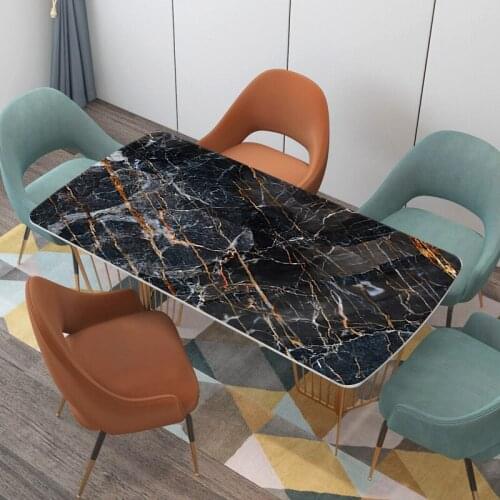Lifelike Marble texture pvc plastic tablecloth waterproof Heat resistant oil-proof coffee table mat party table decoration
