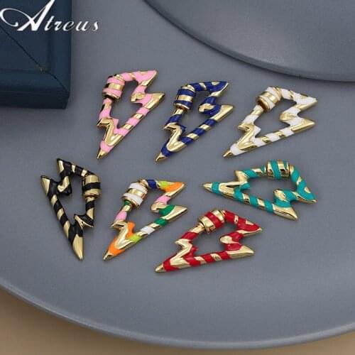 Handicraft Lightning Shape Jewelry Supplies Handmade Enamel Fasteners Carabiner Screw Lock Clasp Hook For Pendant Jewelry Making