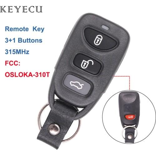 Keyecu Car Remote Key Fob 3+1 Buttons 315MHz for Hyundai Sonata Elantra 2006 2007 2008 2009 2010, FCC: OSLOKA-310T
