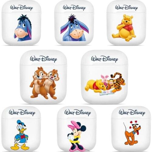 Disney Winnie Bear Mickey Minnie Mouse Silicone Cases For Apple Airpods 1/2 Protective Shockproof Wireless Earphone Cover Chargi