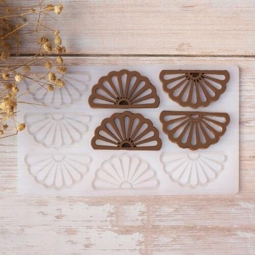 Silicone Chocolate Molds Semicircle Fan Non-stick Ice Moulds Cake Mould Bakeware Kitchen Baking Tools decoration