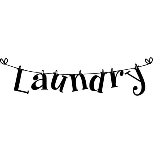 Laundry Room Wall Decals DIY Vinyl Laundry Lettering Stickers for Laundry Room Door Toilet Window Glass Tile Removable