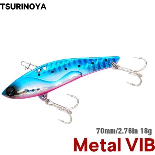 TSURINOYA Strong Vibration Winter Metal VIB Fishing Lure 70mm 18g DW38-A Bass Hard Bait Ice Inshore Long Casting Jigging Lure