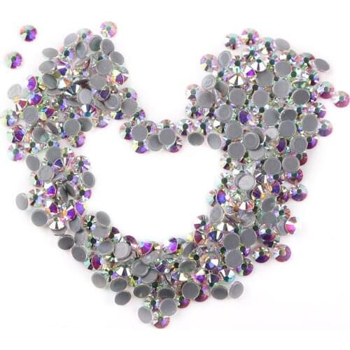 High Quality Clear AB Crystal Hot Fix Rhinestone Bright Glass Strass Hotfix Iron On Rhinestones For Fabric Garment Free Shipping