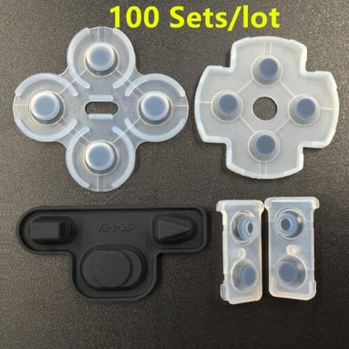 100 sets For Sony Play Station 3 PS3 Controller Gamepad Soft Silicone conductive Rubber Button Pad keypads Set