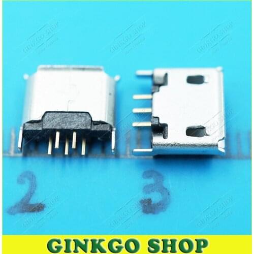 1000pcs/lot Micro USB Jack 5Pin 5P Charging Data Sockect Port 180 Degree Free shipping