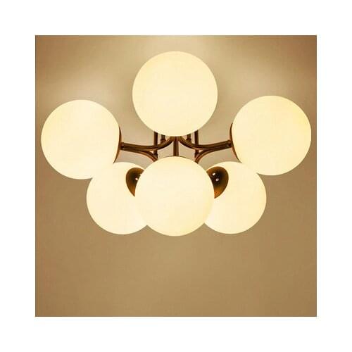 2016 Classic Nordic Frosted Glass Ball Chandelier Led 3 Head 6 Head Iron Chandelier For Dining Room Bedroom